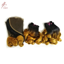 Wholesale Ombre Color Double Drawn Funmi Curl Human Hair Weave in Nigeria